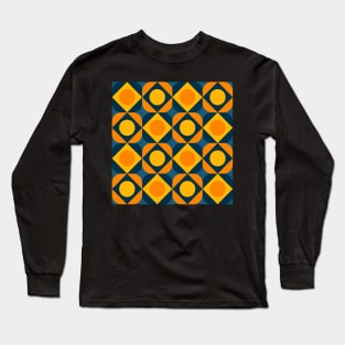 retro seventies style geometrical pattern Long Sleeve T-Shirt